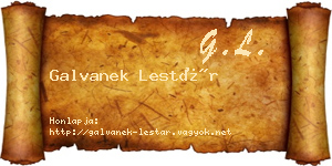 Galvanek Lestár névjegykártya